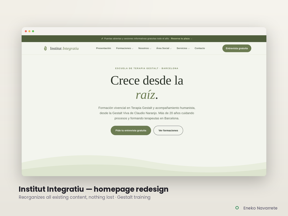 Rediseño de portada para Institut Integratiu